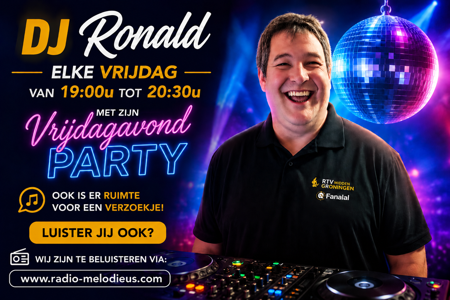 Vrijdagavond Party met Dj Ronald